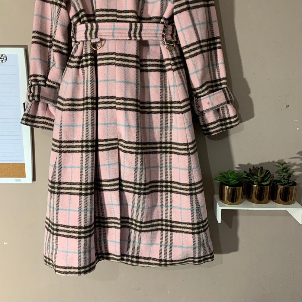SOLD Burberry Wool Coat Pink Plaid Nova Check - Picture 8 of 14
